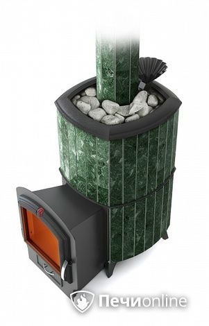 Дровяная банная печь TMF Альфа Гардарика Inox ЧДБСЭ ЗК серпентинит в Копейске